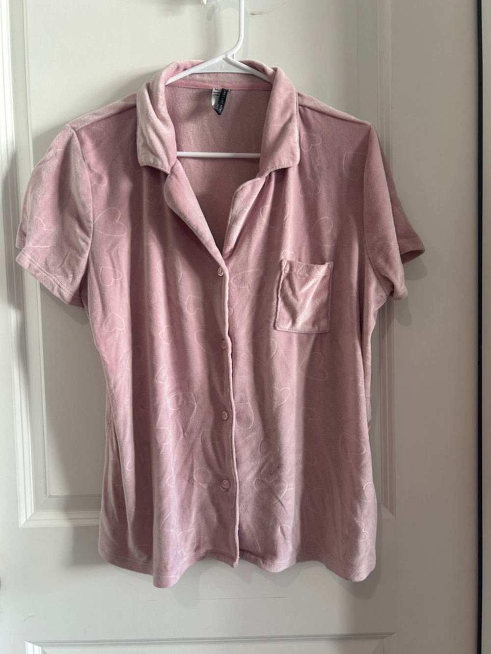 Soft Pink Short Sleeve Button-Up Pajama Set